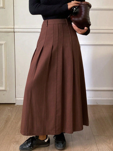 Pleated Maxi Skirt