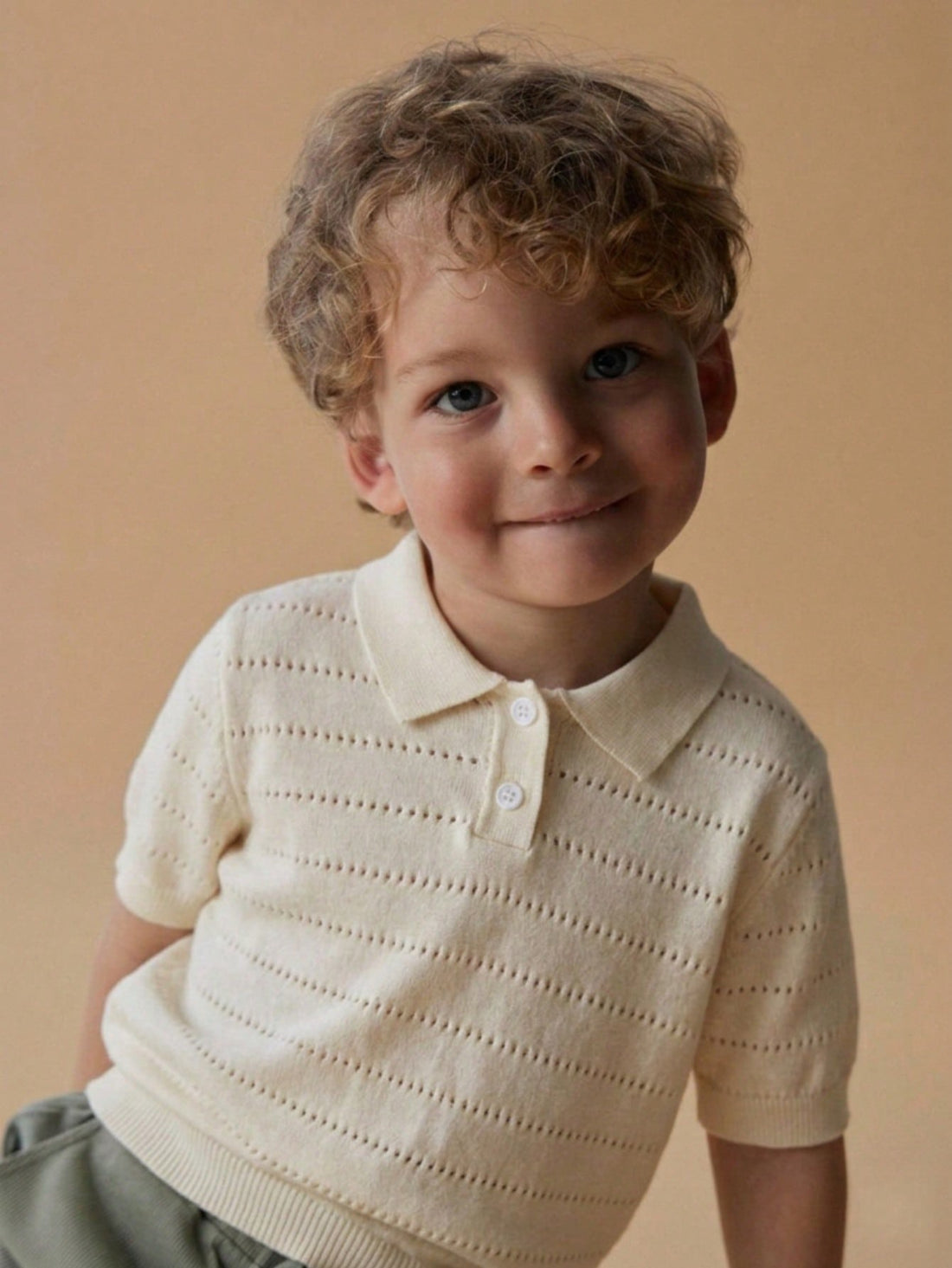 Boys knit collar top