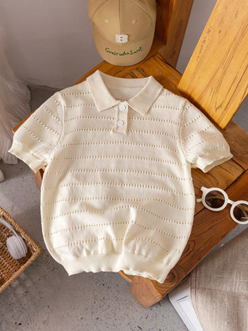 Boys knit collar top