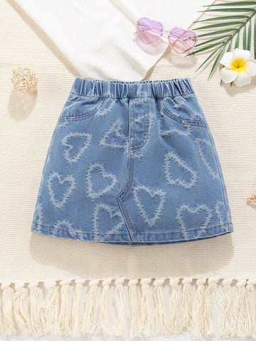 Denim heart skirt