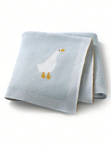Blue knitted blanket