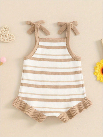 Baby girl summer knit romper