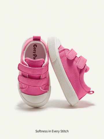Girls pink Velcro canvas sneakers