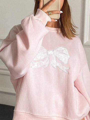 Bow fleece sweatshirt women’s