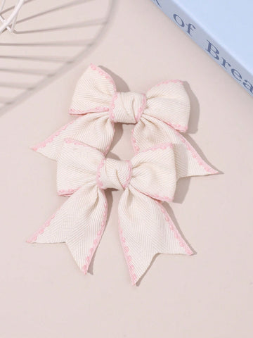 2 pc pink and beige hair clips