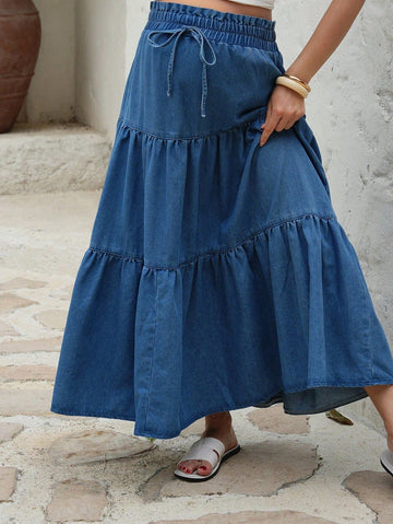 Maternity denim skirt