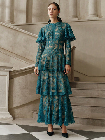 Green Lace Maxi Dress