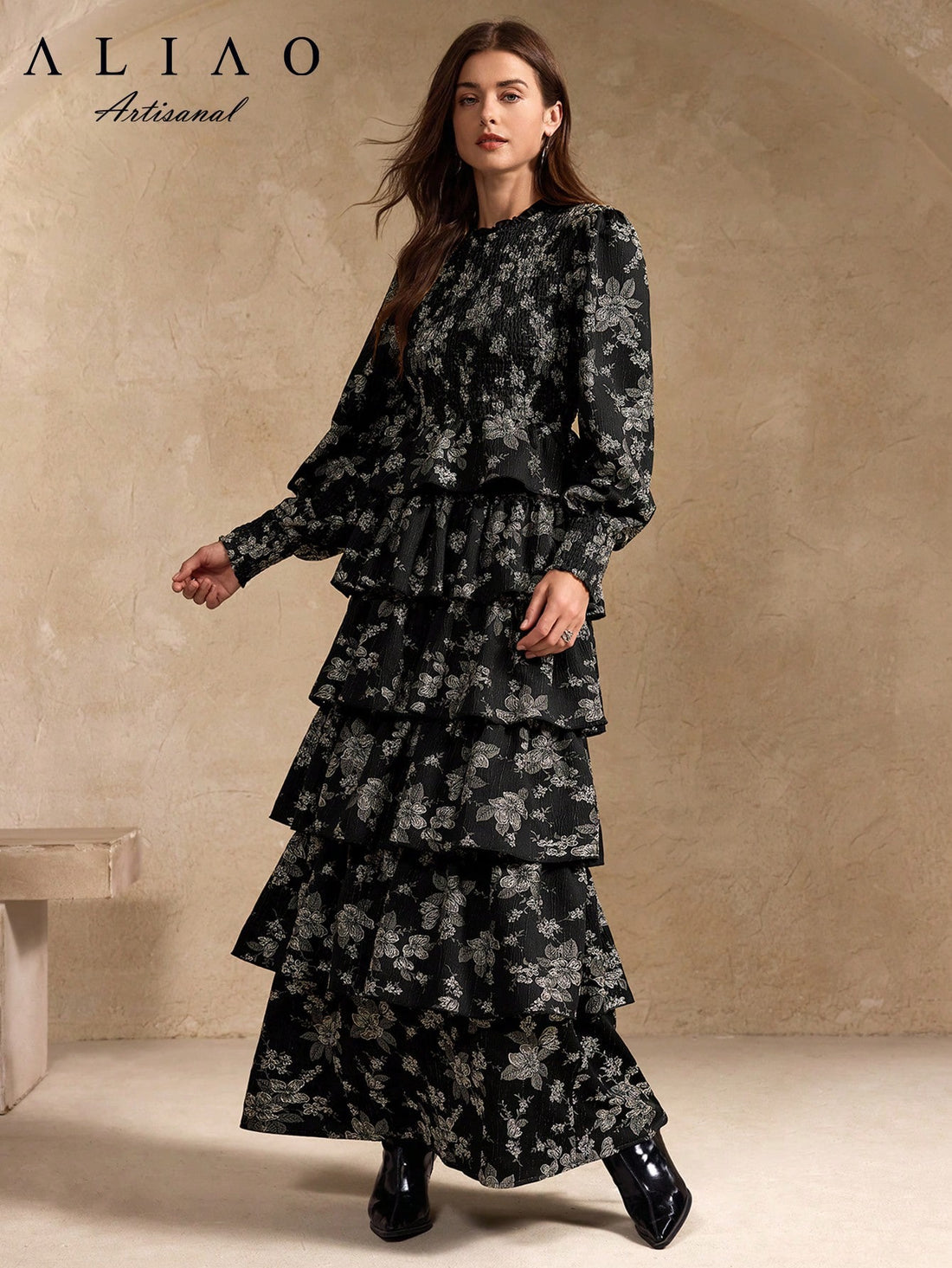 Floral Ruffle Maxi Dress