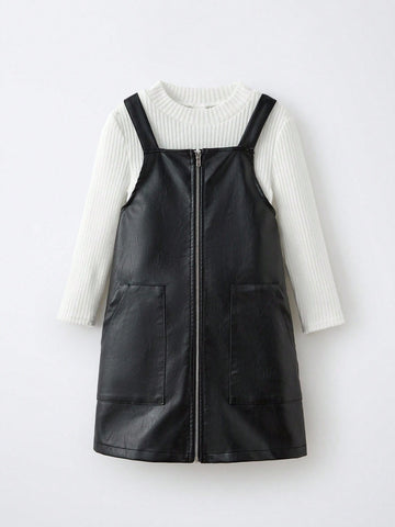 Leather Dress and Shirt Set