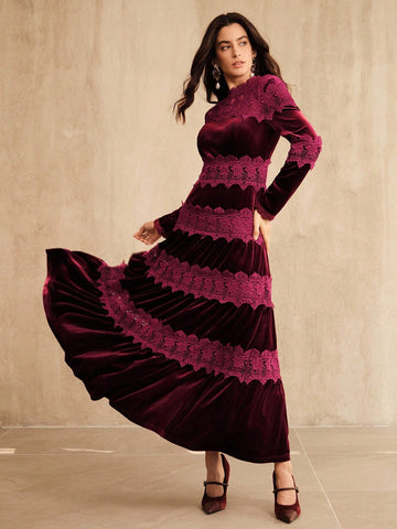 Lace and Velvet Dress