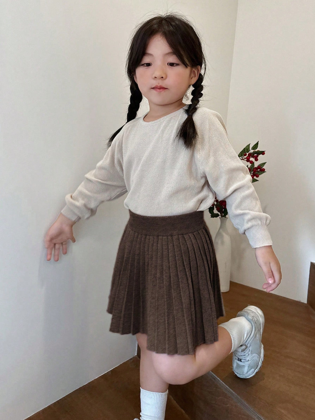 Toddler Pleated Knit Skirt