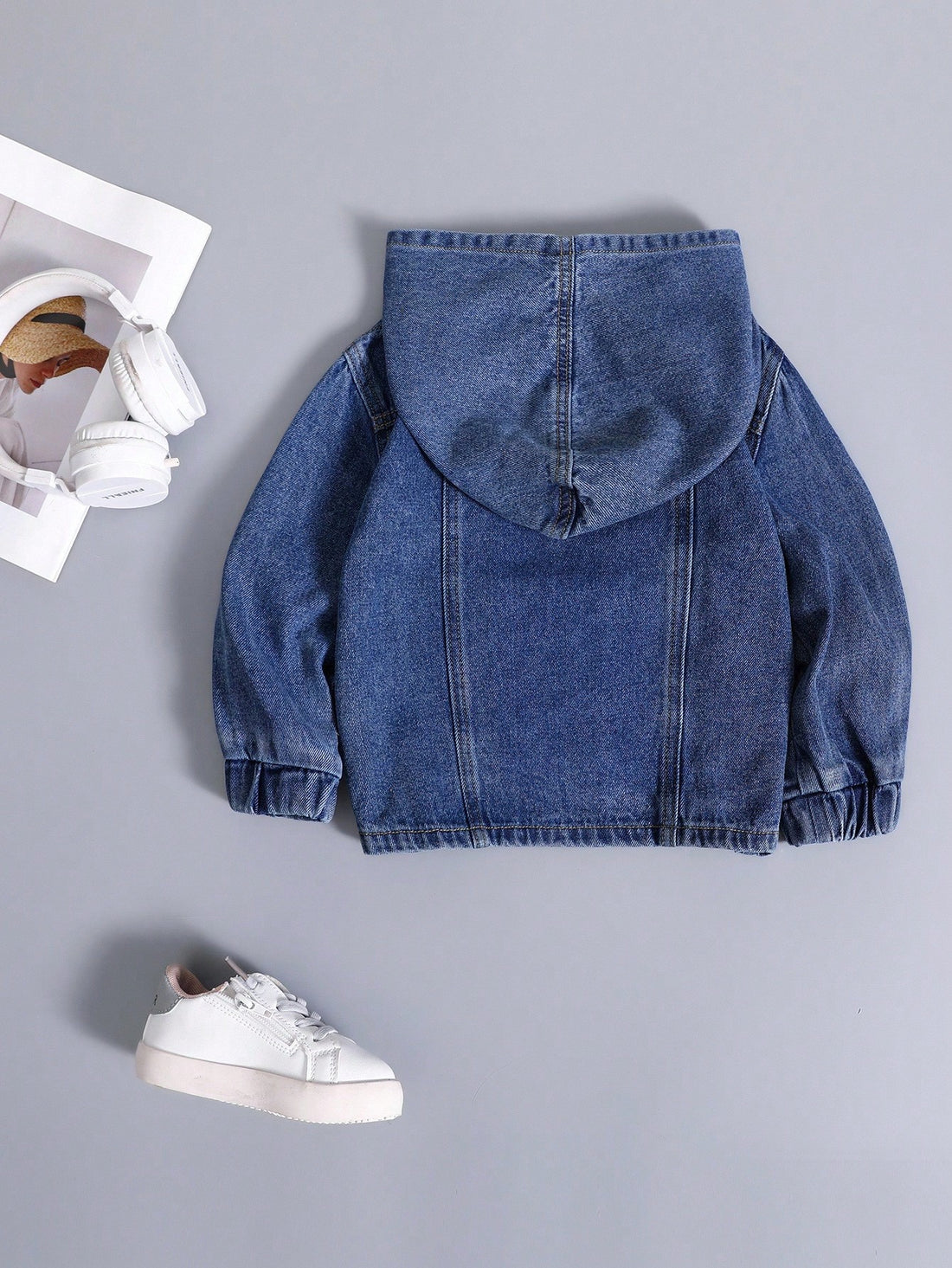 Young Boy Denim Sweatshirt with Hood