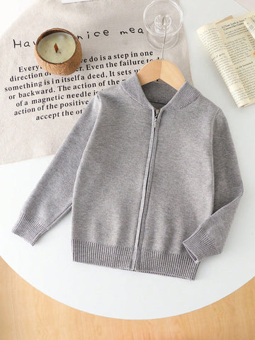 Boys Knitted Zip Cardigan