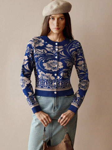 Blue Floral Cardigan BESTSELLING