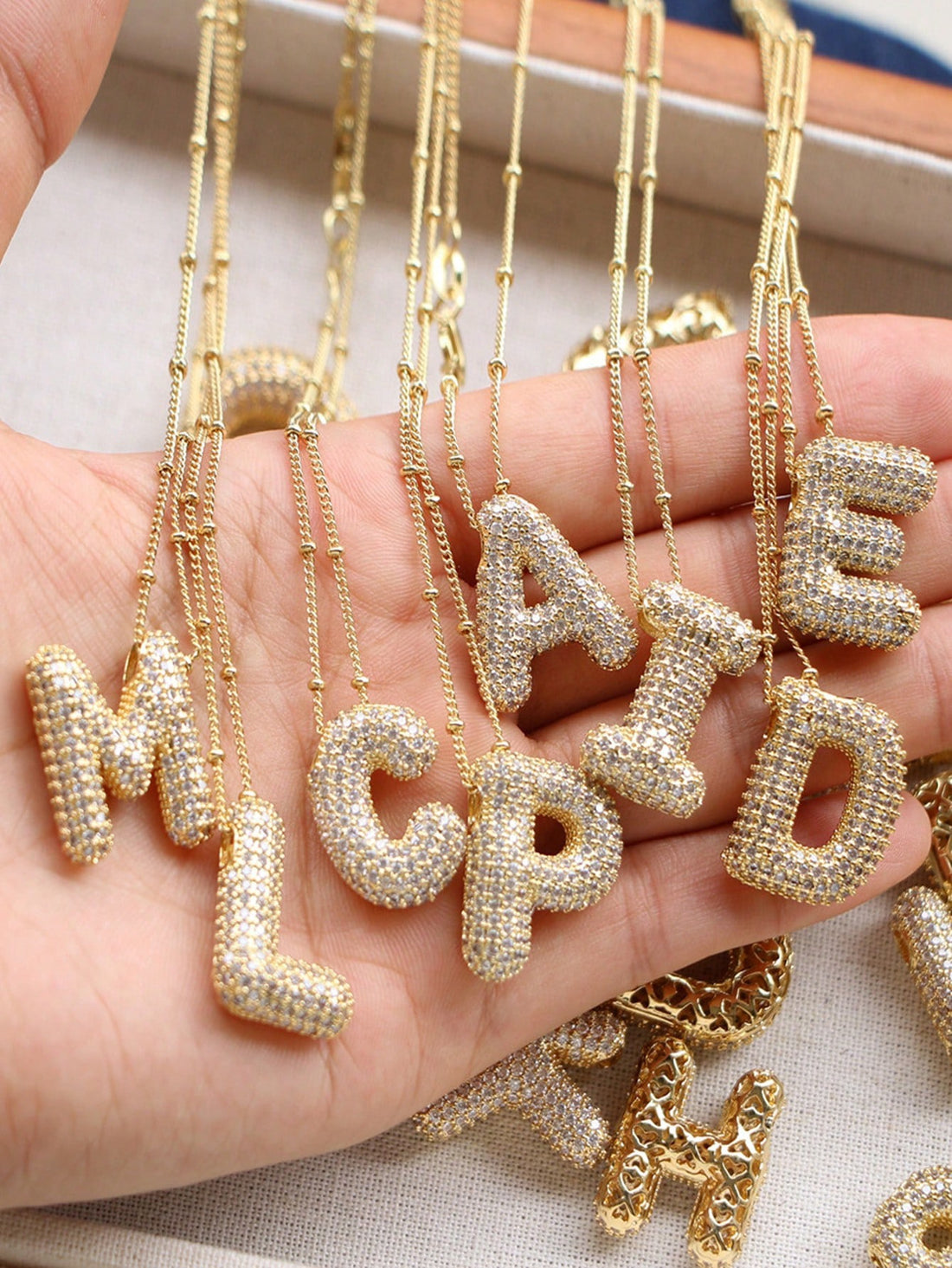 Bubble Letter Pendant Necklace