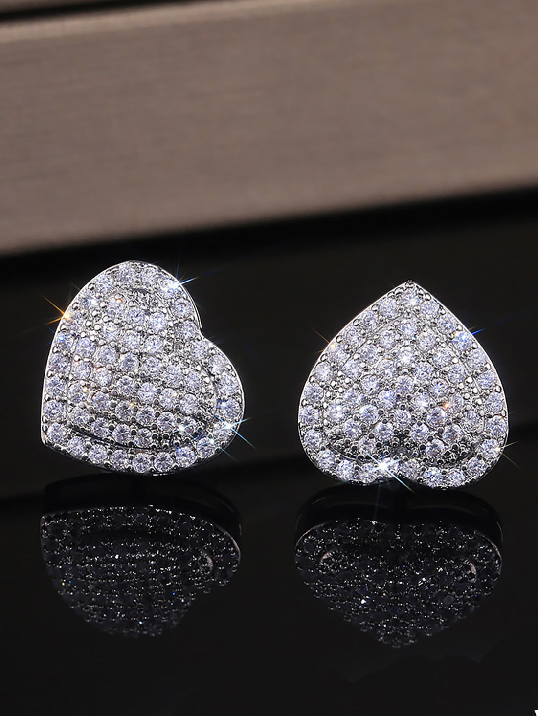 Heart Studs CZ silver