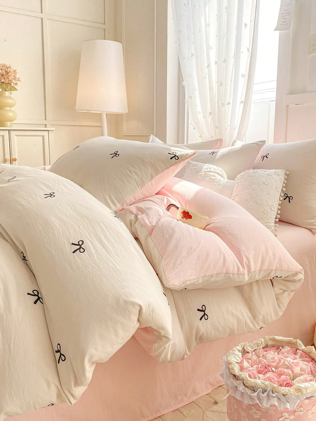 3 Pcs Bow Duvet Set