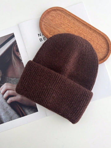 Brown Thick Cuffed Beanie