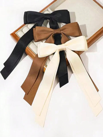 3 pcs Satin Bow Clips