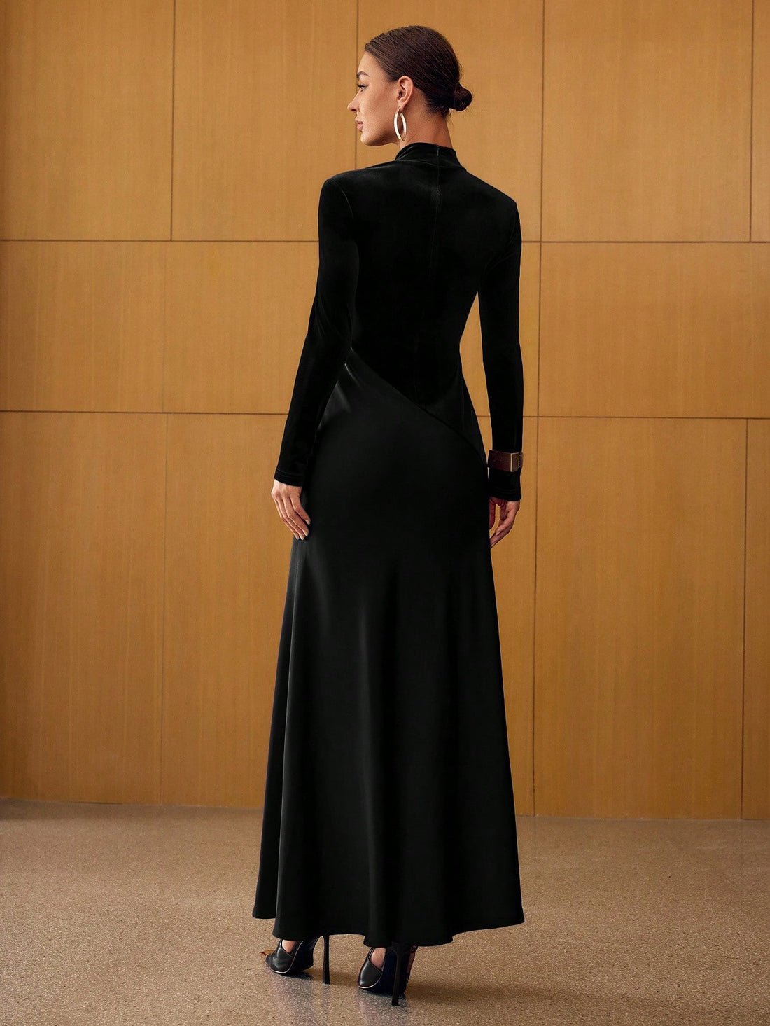 MOTF black Velvet and Satin Dress