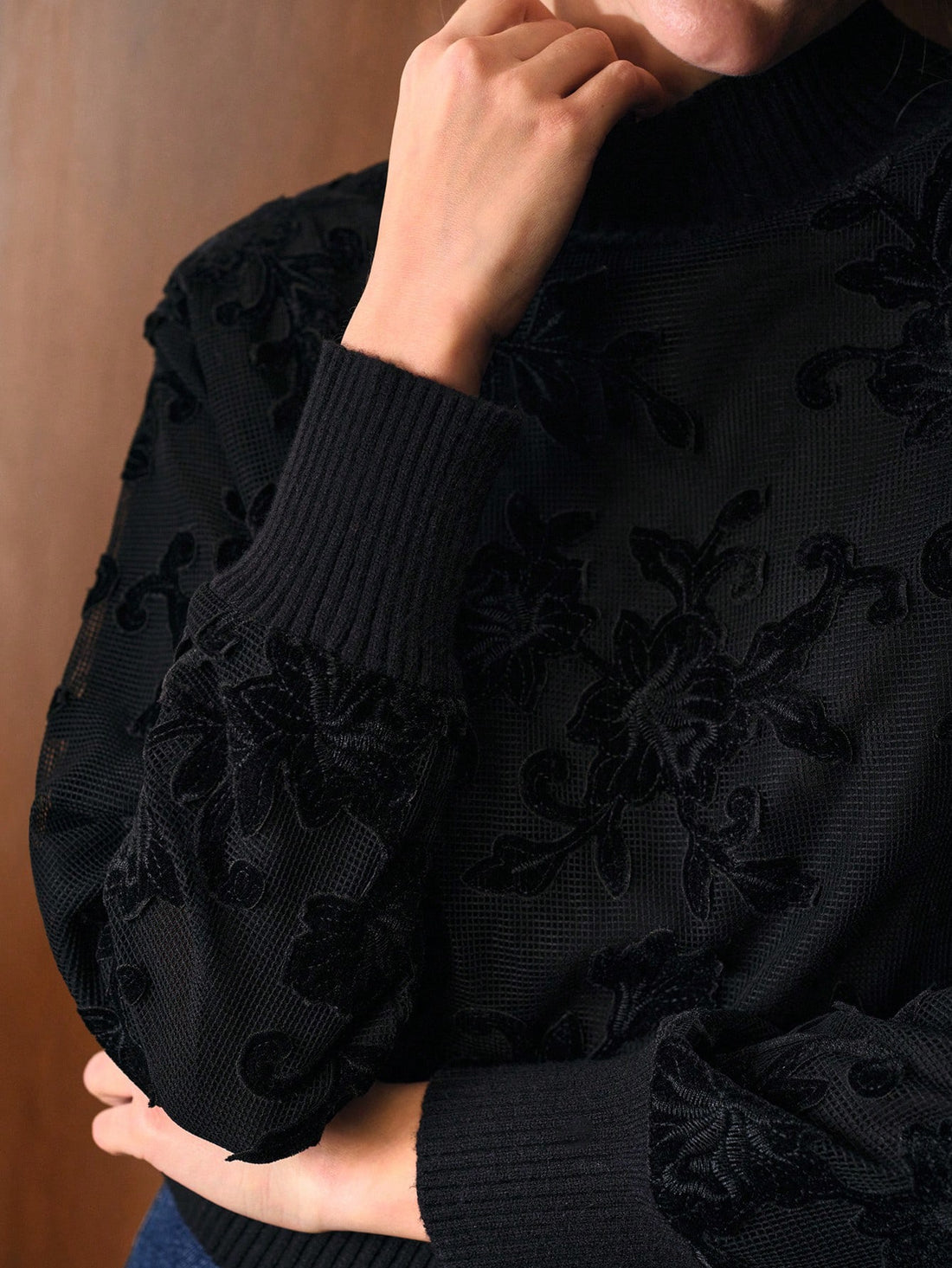 MOTF Velvet Detail Crew Neck