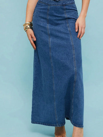 Denim Maxi Skirt- No pockets