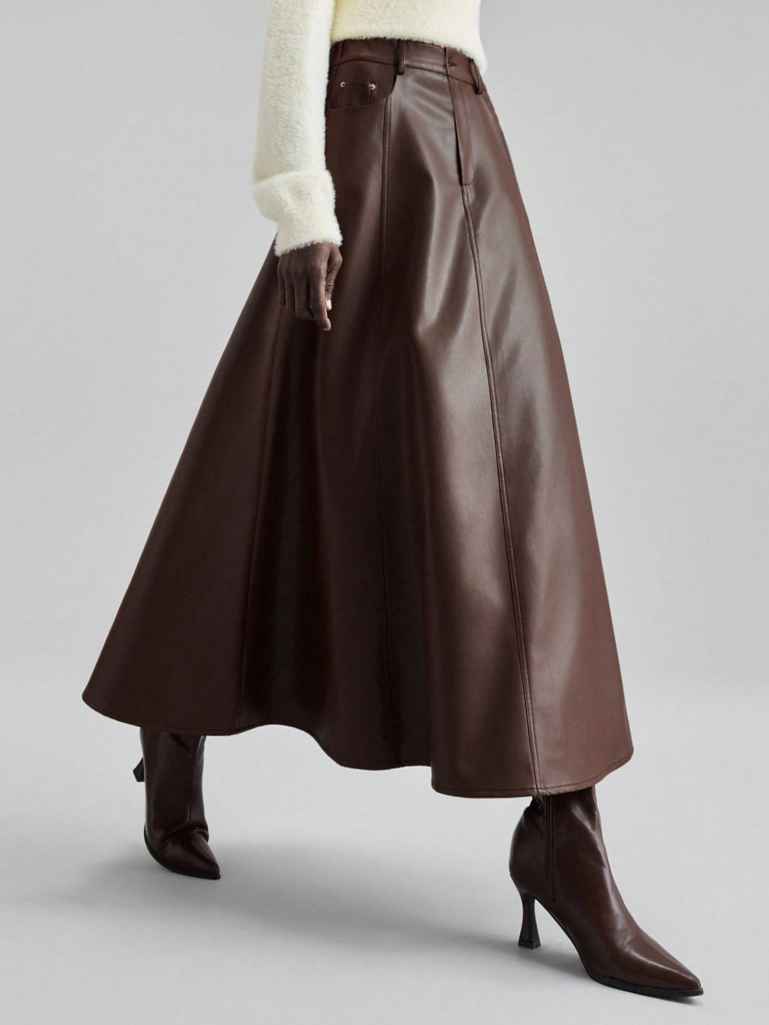Brown leather Skirt