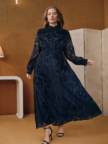 Maxi velvet detail dress PREMIUM quality