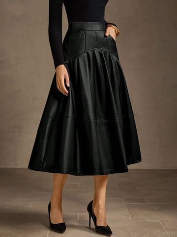 Leather Skirt Black MOTF - Premium quality