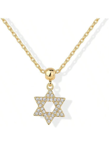 14K gold plated Magen David Necklace