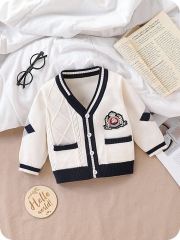 Kids Crest Detail Cardigan