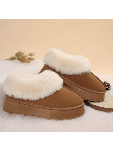 Fluffy fur slippers