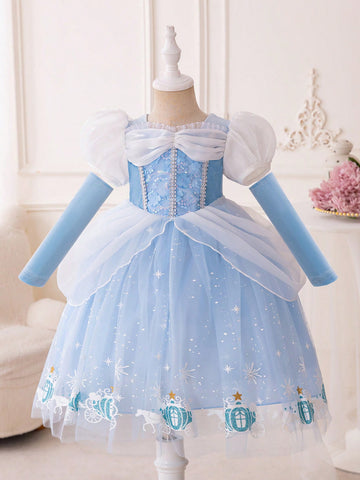 Kids blue costume princess dress