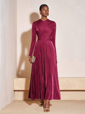 Pink Crossover Midi Dress