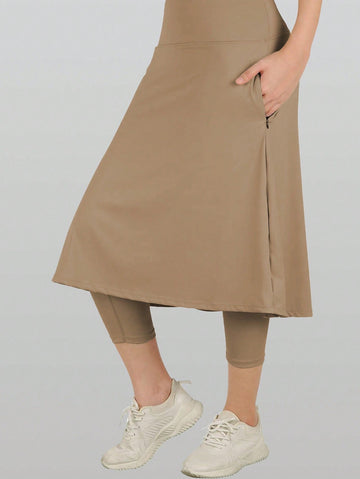 Workout or Swim Skirt with Leggings and side pockets