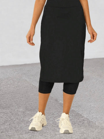 Black exercise Skirt with Leggings