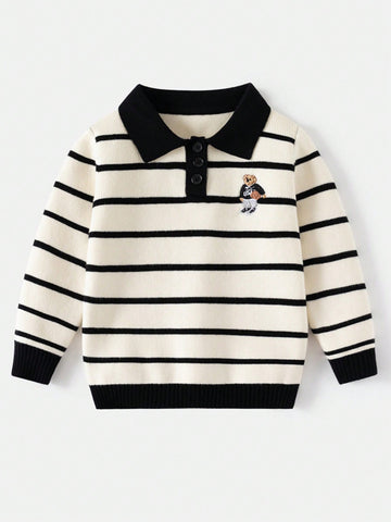 Young Boy Bear Collar Shirt