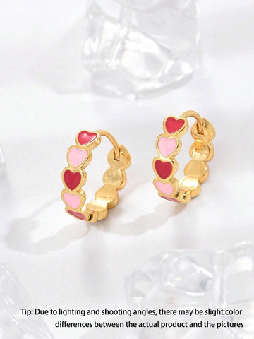 CZ Kids Heart Earrings