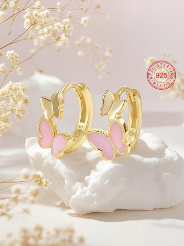 925 silver hypoallergenic earrings Butterfly