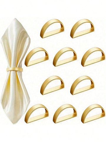 6 pcs gold napkin rings set