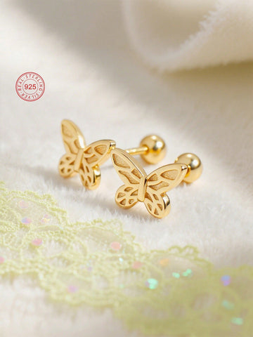 925 silver hypoallergenic butterflies earrings