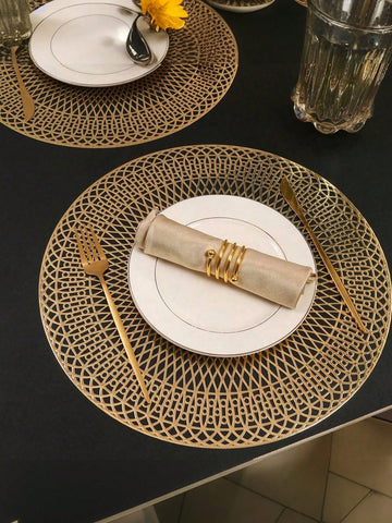 12 pcs Gold Circle Placemat