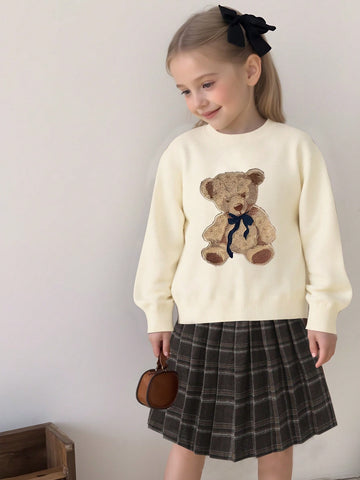 Kids white bear Sweater