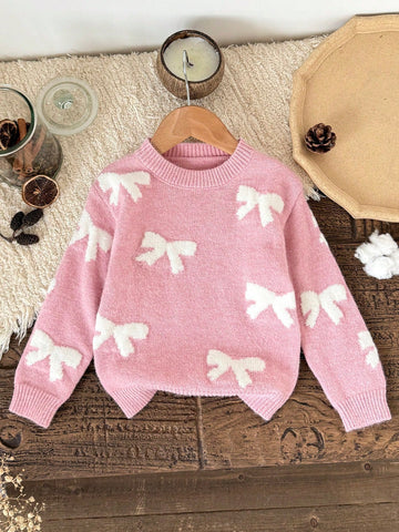 Kids Pink bow Sweater