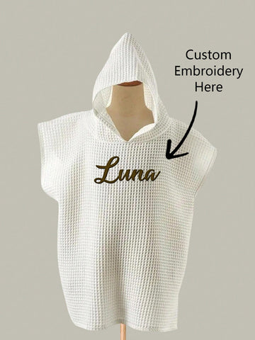 Custom embroidery hooded cover-up