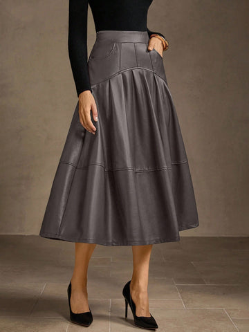 MOTF Grey Leather skirt