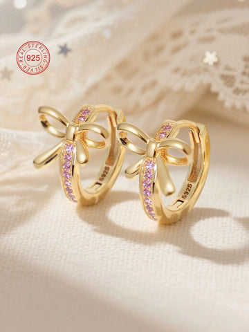 925 silver hypoallergenic bow earrings