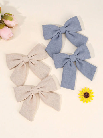 4 piece blue and cream clips