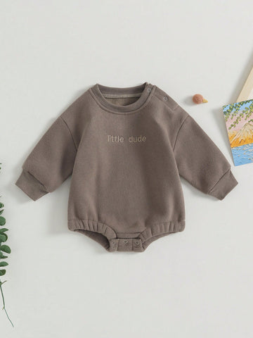 Taupe baby romper