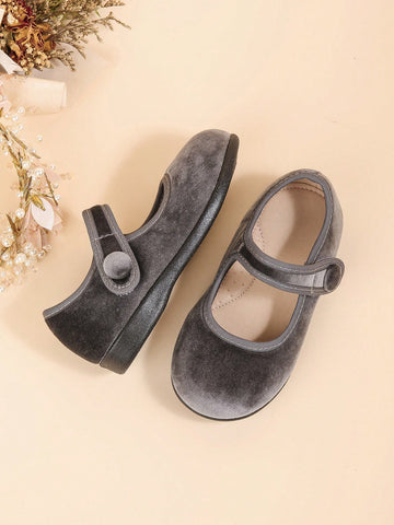 Kids velvet grey flats